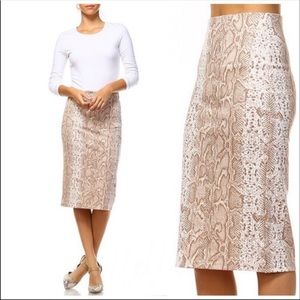 Anthropologie, Current Air, Snake Skin Knit Skirt